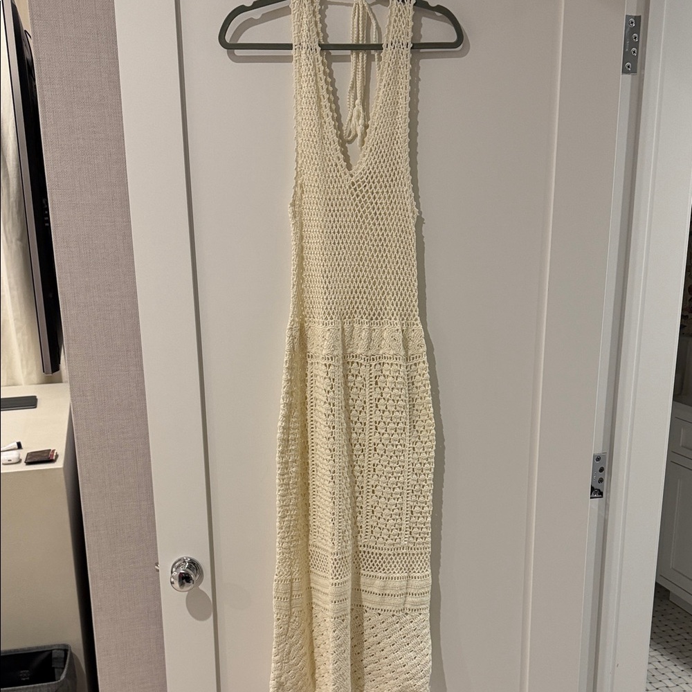 Roller Rabbit Cream Crochet Maxi Dress